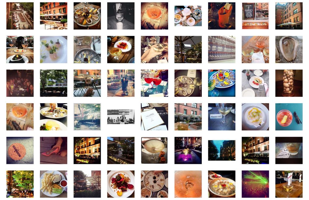 社交软件instagram上的宣传图册展现了Champagne Charlie's餐厅的特色。