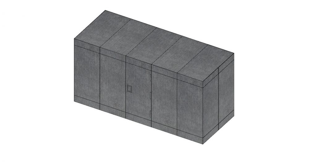 从外表看上去便携箱像一整块巨石，但其实它是由纤维板构成的。